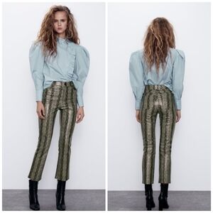 ZARA faux leather snakeskin pants size XS